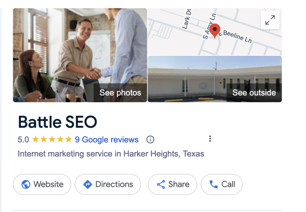 The Battle SEO Google Business Profile