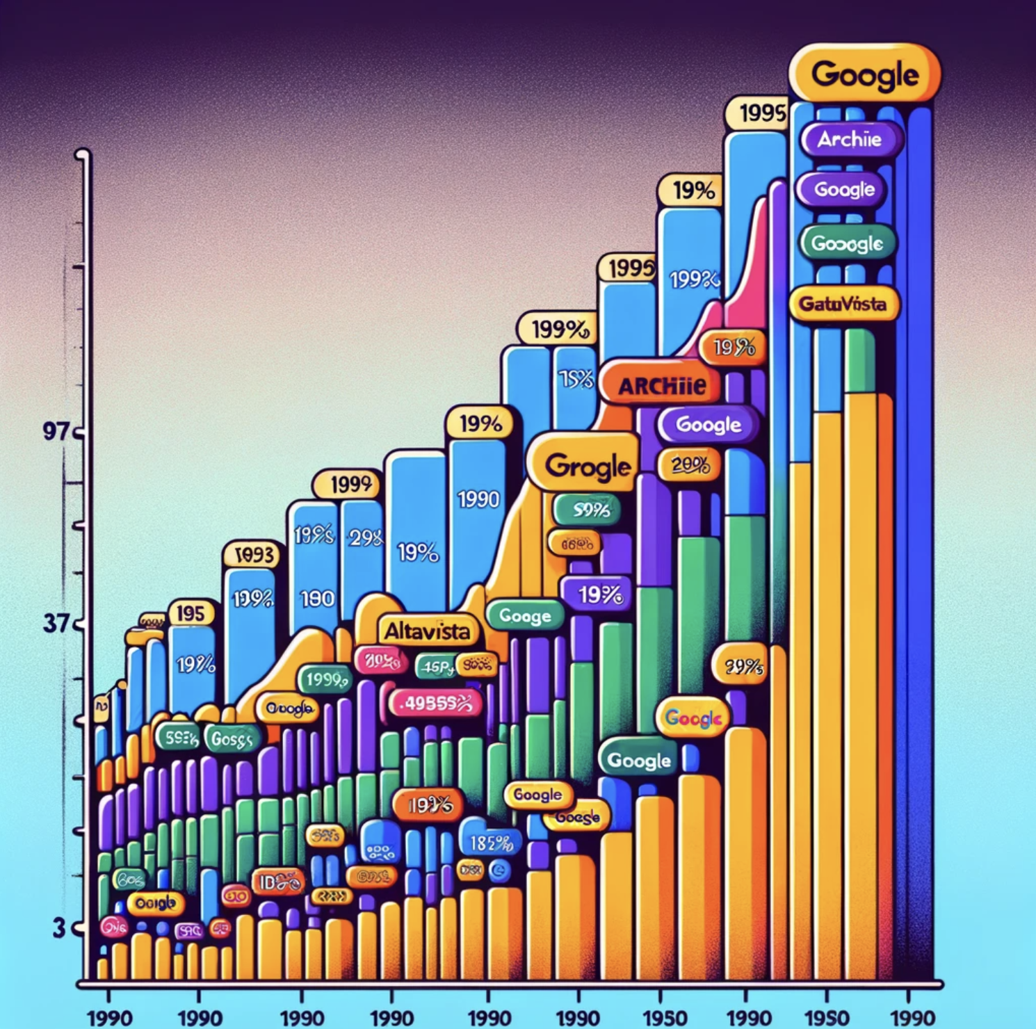 The complete history of search engines in graphical format 