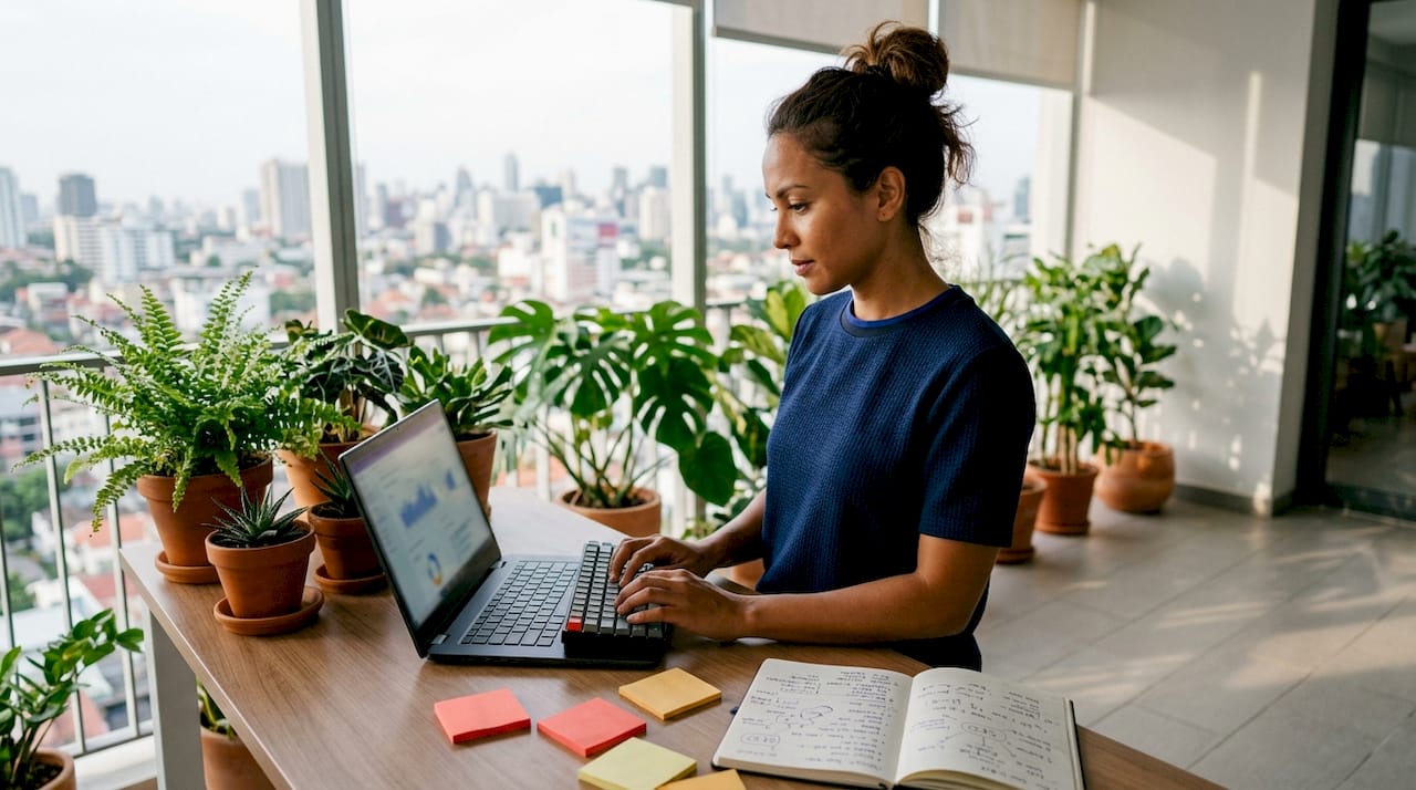Marketing professional working on SEO ranking signals